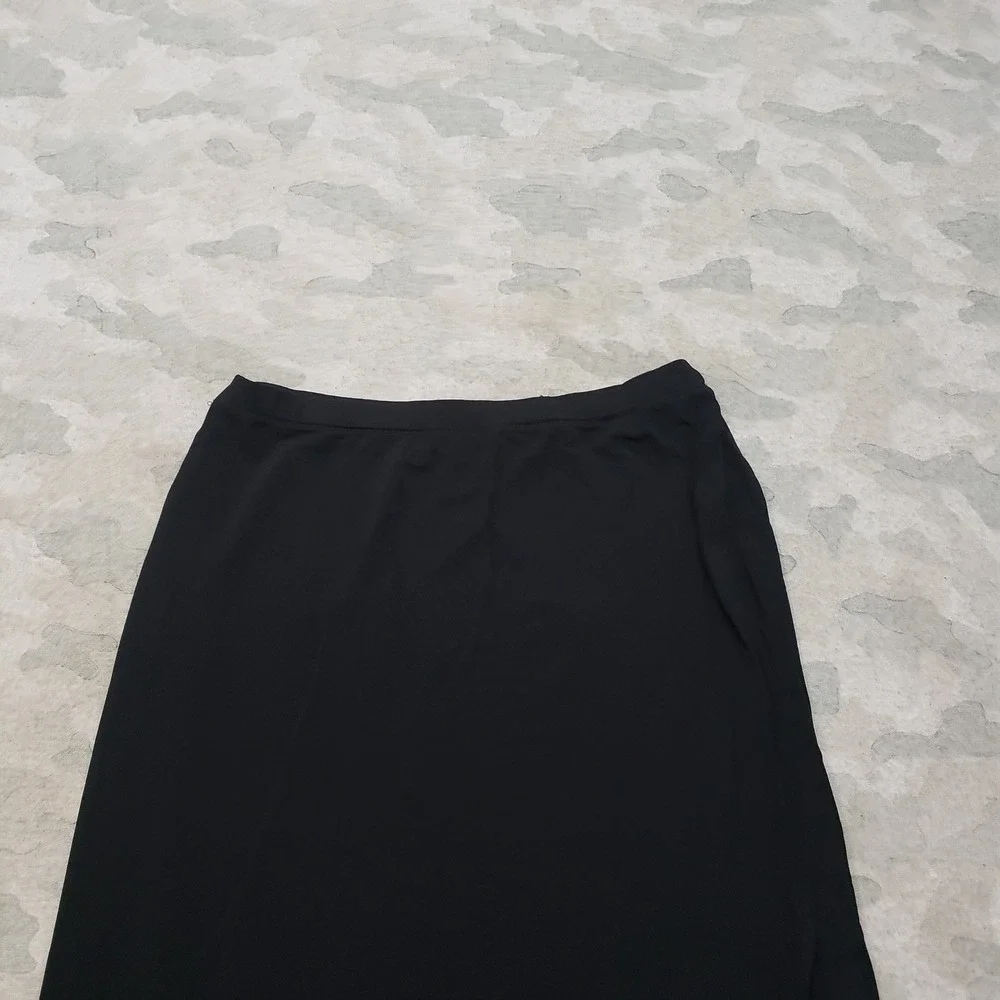 Lauren Ralph Lauren Skirt Womens PM Black Midi Pencil Rayon